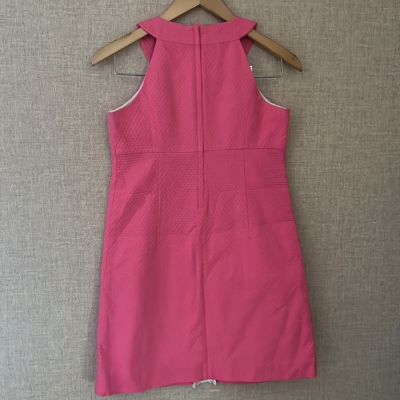 Lilly Pulitzer hot pink shift with white flower detail. - Picture 4 of 4